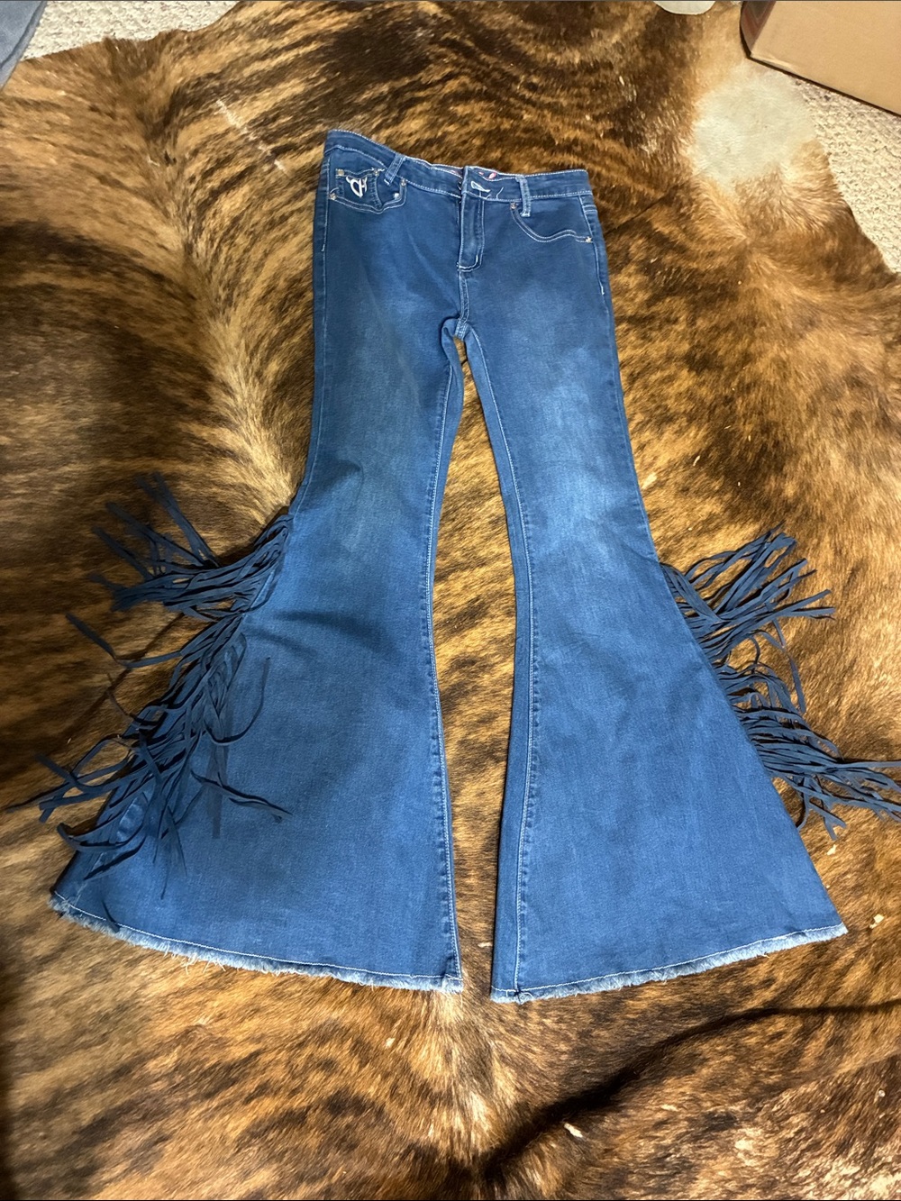 Cowgirl Hardware super cute fringe jeans in kids 12